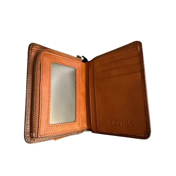 Luxury Leather Cielpha Bifold Wallet With Zip Compartment & Multiple Card Slots - Picture 3 of 5